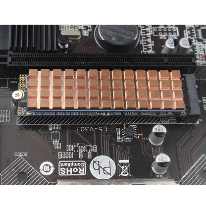 ZDE M.2 SSD Heatsink 70x20x2.5mm Copper Heatsink with Silicone Thermal Pads for PC Laptop Raspberry Pi M.2 2280 SSD NVMe PS5 Cooling