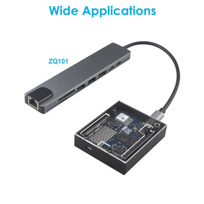 ZDE ZC101 Case for Arduino UNO Q Aluminum Alloy Protective Enclosure with Transparent Acrylic and Aluminum Top Lid