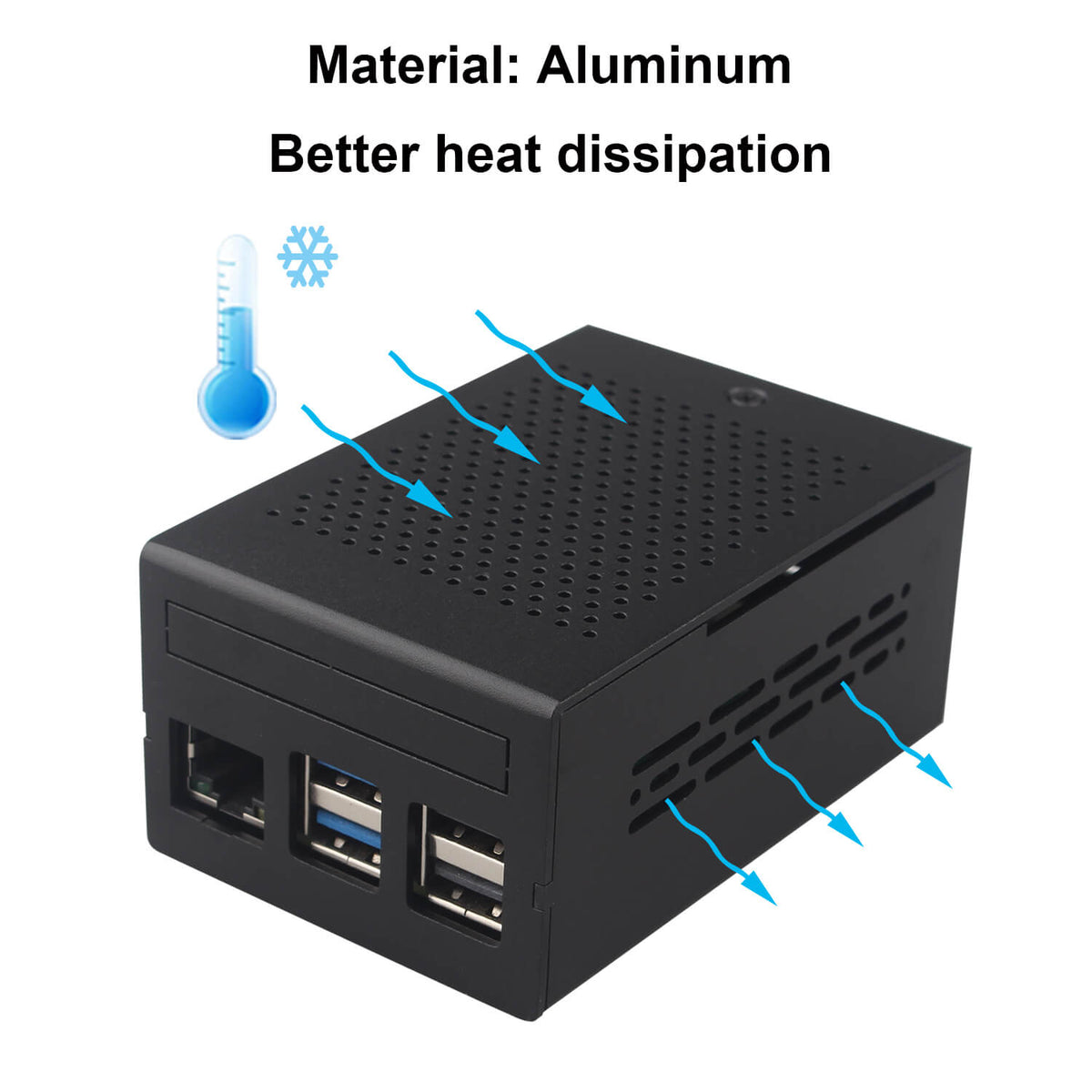 ZDE ZP583 PoE+ HAT PCIe to M.2 Key M NVMe SSD Adapter Board with Aluminum Case ZC501 and Aluminum Heatsink for Raspberry Pi 5