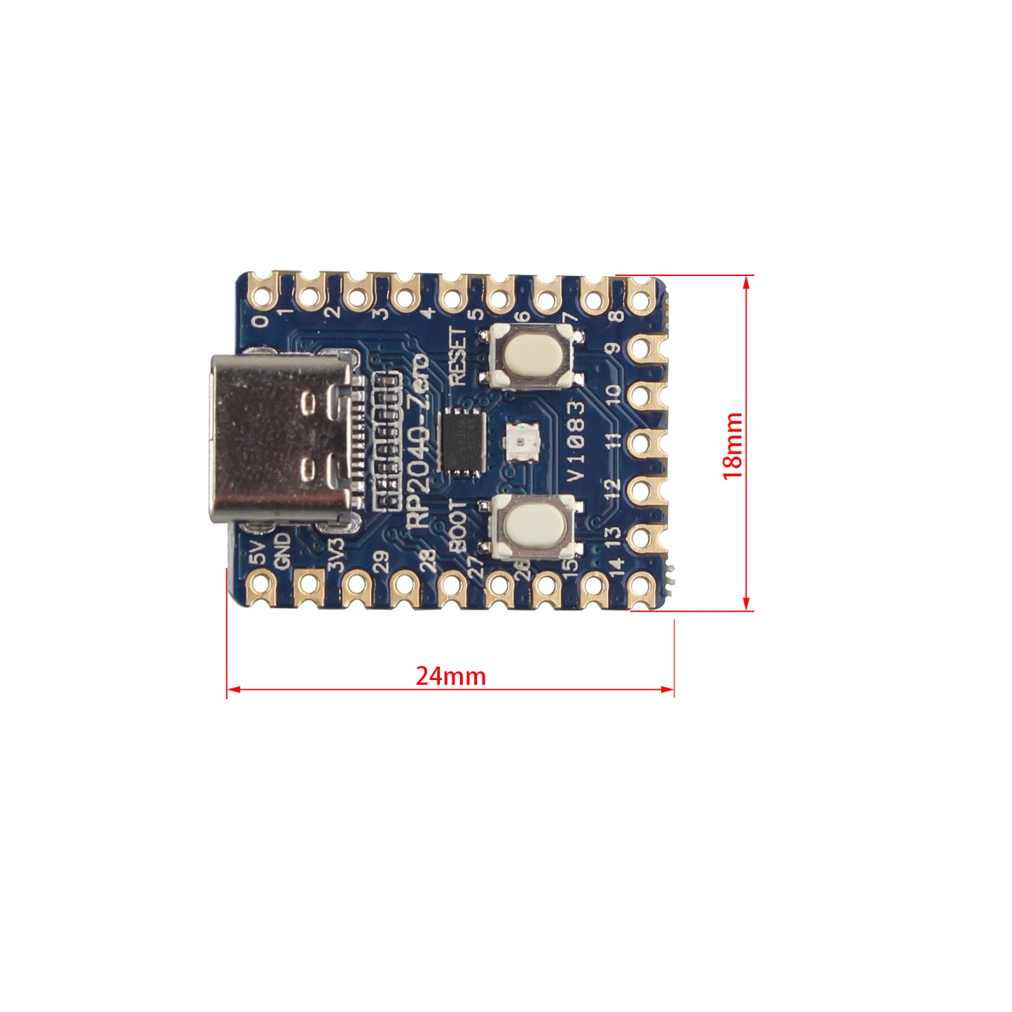 ZDE 2PCS RP2040-Zero Mini PICO Development Board Based on Raspberry Pi Microcontroller RP2040 Pico-Like MCU Board Dual-Core Arm Cortex M0+ Processor Castellated Module for SMD Applications