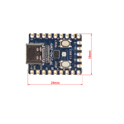 ZDE 2PCS RP2040-Zero Mini PICO Development Board Based on Raspberry Pi Microcontroller RP2040 Pico-Like MCU Board Dual-Core Arm Cortex M0+ Processor Castellated Module for SMD Applications