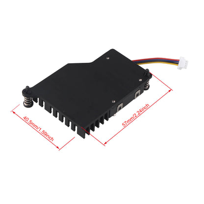 ZDE ZP536 Active Cooler for Raspberry Pi 5 Aluminum Heatsink Temperature-Controlled Blower PWM Cooling Fan with Thermal Pads for Raspberry Pi 5 2GB/4GB/8GB/16GB
