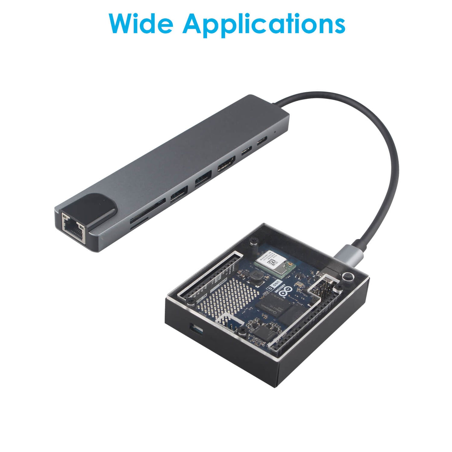 ZDE ZC101 Case for Arduino UNO Q Aluminum Alloy Protective Enclosure with Transparent Acrylic and Aluminum Top Lid
