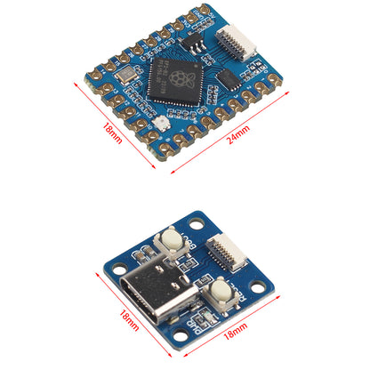 ZDE RP2040-Tiny Mini Development Board Based on Raspberry Pi Microcontroller RP2040 Dual Core Arm Cortex M0+ Processor with USB Port Adapter Board and FPC Cable Support C/C++ MicroPython Arduino