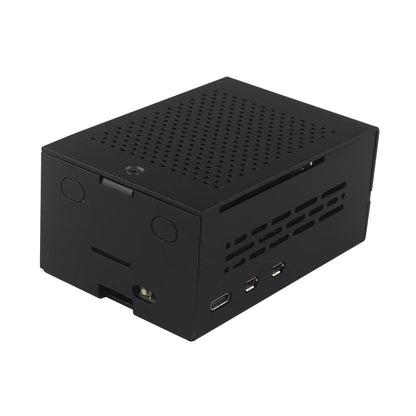 ZDE ZC501 Aluminum Case for Raspberry Pi 5, Support Pi 5 Active Cooler, PCIe to M.2 NVMe HAT, PoE+ HAT, WiFi Shield PCIe Peripheral Board