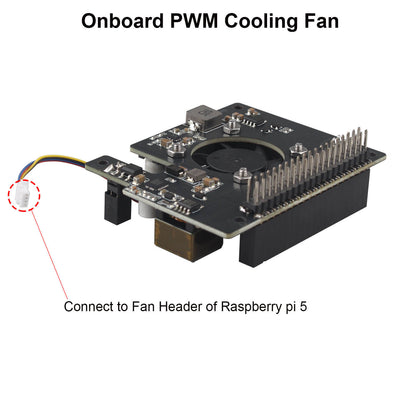 ZDE ZP580C PoE+ HAT with PWM Cooling Fan Aluminum Alloy Heatsink for Raspberry Pi 5 Power Over Ethernet HAT Adapter Board