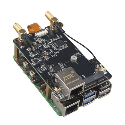 ZDE ZP596 PCIe to M.2 E Key WiFi7 6 6E 5 PCIe to 2.5G Ethernet Network Port HAT Adapter Expansion Board for Raspberry Pi 5 Support Google TPU WiFi 7 BE200 WIFI6E AX210 MT7922 WIFI6 AX200