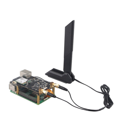 ZDE ZP596C PCIe to WiFi7 6 6E 5 HAT Magnetic Base Antenna M.2 E Key PCIe to 2.5G Ethernet Network Port HAT for Raspberry Pi 5