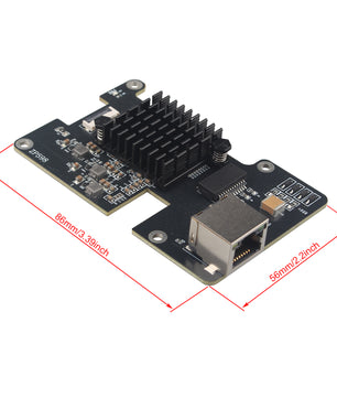 ZDE ZP598 PCIe to 5G Ethernet Network Port HAT Adapter Expansion Board 5GB 5GBE with Aluminum Heatsink for Raspberry Pi 5
