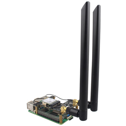 ZDE ZP590A PCIe to M.2 E Key HAT PCIE to WiFi7 6 6E 5 Module Adapter Expansion Board for Raspberry Pi 5 WiFi Adapter Board Support Google TPU WiFi 7 BE200 WIFI6E AX210 MT7922 WIFI6 AX200