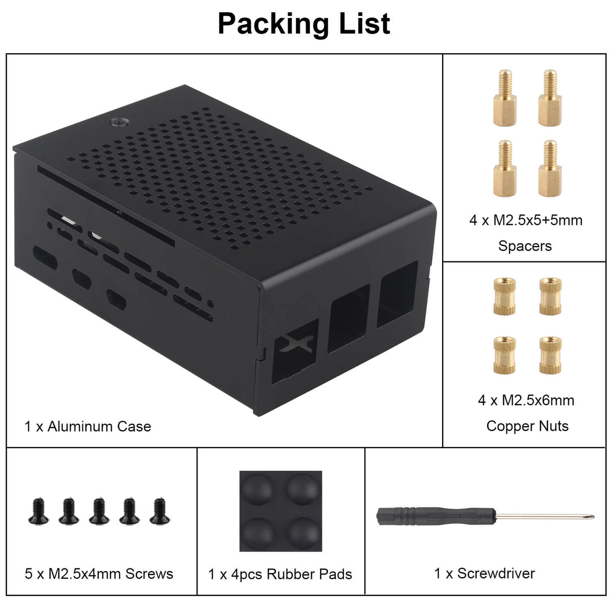 ZDE ZC502 Aluminum Case for Raspberry Pi 5, Support Pi 5 Active Cooler, PCIe to M.2 NVMe HAT, PoE+ HAT, WiFi Shield PCIe Peripheral Board