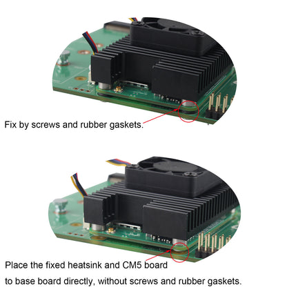 ZDE ZC505 Dedicated Aluminum Heatsink with PWM Cooling Fan Compatible with Raspberry Pi Compute Module 5 CM5 Motherboard with Screws and Thermal Tapes