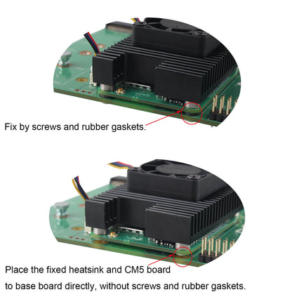 ZDE ZC505 Dedicated Aluminum Heatsink with PWM Cooling Fan Compatible with Raspberry Pi Compute Module 5 CM5 Motherboard with Screws and Thermal Tapes