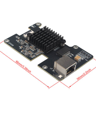 ZDE ZP598 PCIe to 5G Ethernet Network Port HAT Adapter Expansion Board 5GB 5GBE with Aluminum Heatsink for Raspberry Pi 5
