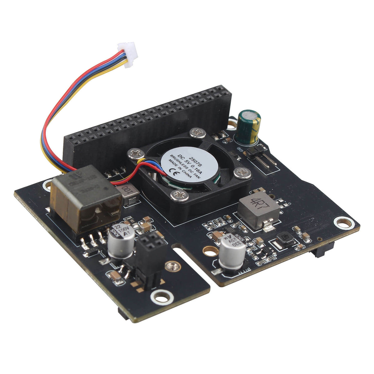 ZDE ZP583C PoE+ HAT PCIe to M.2 Key M NVMe SSD Adapter Board with PWM Cooling Fan Aluminum Alloy Heatsink Power Over Ethernet for Raspberry Pi 5