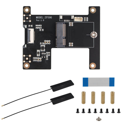 ZDE ZP590B PCIe to WiFi 7 6 6E 5 HAT M.2 E Key Expansion Board for Raspberry Pi 5 Support BE200 AX210 MT7922 AX200 Module