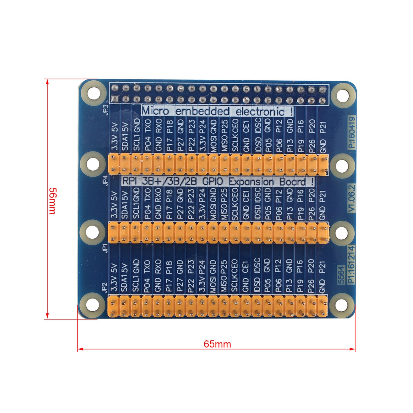 ZDE GPIO Expansion Board GPIO 1 to 3 Port Extension 40-pin Board Module GPIO Adapter Compatible with Raspberry Pi 5, Pi 4B, Pi 3, Pi 2, Pi Model B