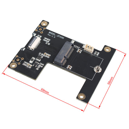 ZDE ZP590B PCIE to WiFi7 6 6E 5 HAT PCIe to M.2 E Key Module Adapter Expansion Board for Raspberry Pi 5 WiFi Adapter Board Support Google TPU WiFi 7 BE200 WIFI6E AX210 MT7922 WIFI6 AX200