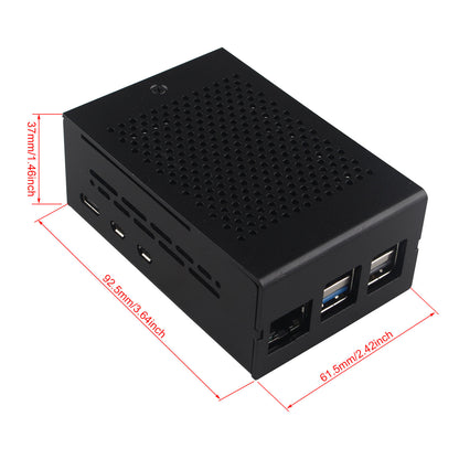 ZDE ZC502 Aluminum Case for Raspberry Pi 5 2GB/4GB/8GB/16GB Support PCIe to M.2 NVMe PoE HAT WiFi7 PCIe Peripheral Board ZP515/ZP516/ZP517A/ZP581/ZP582/ZP590B and Raspberry Pi 5 Active Cooler