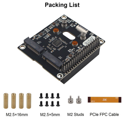 ZDE ZP518 PCIe to Dual M.2 HAT Key M NVMe SSD PCIe Peripheral Board for Raspberry Pi 5