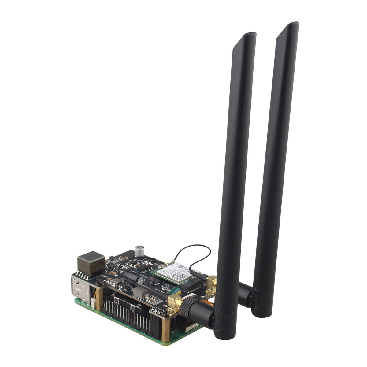 ZDE ZP585 PoE+ HAT PCIe to M.2 E Key WiFi7 6 6E 5 HAT Adapter Power Over Ethernet with ZP536 Active Cooler for Raspberry Pi 5