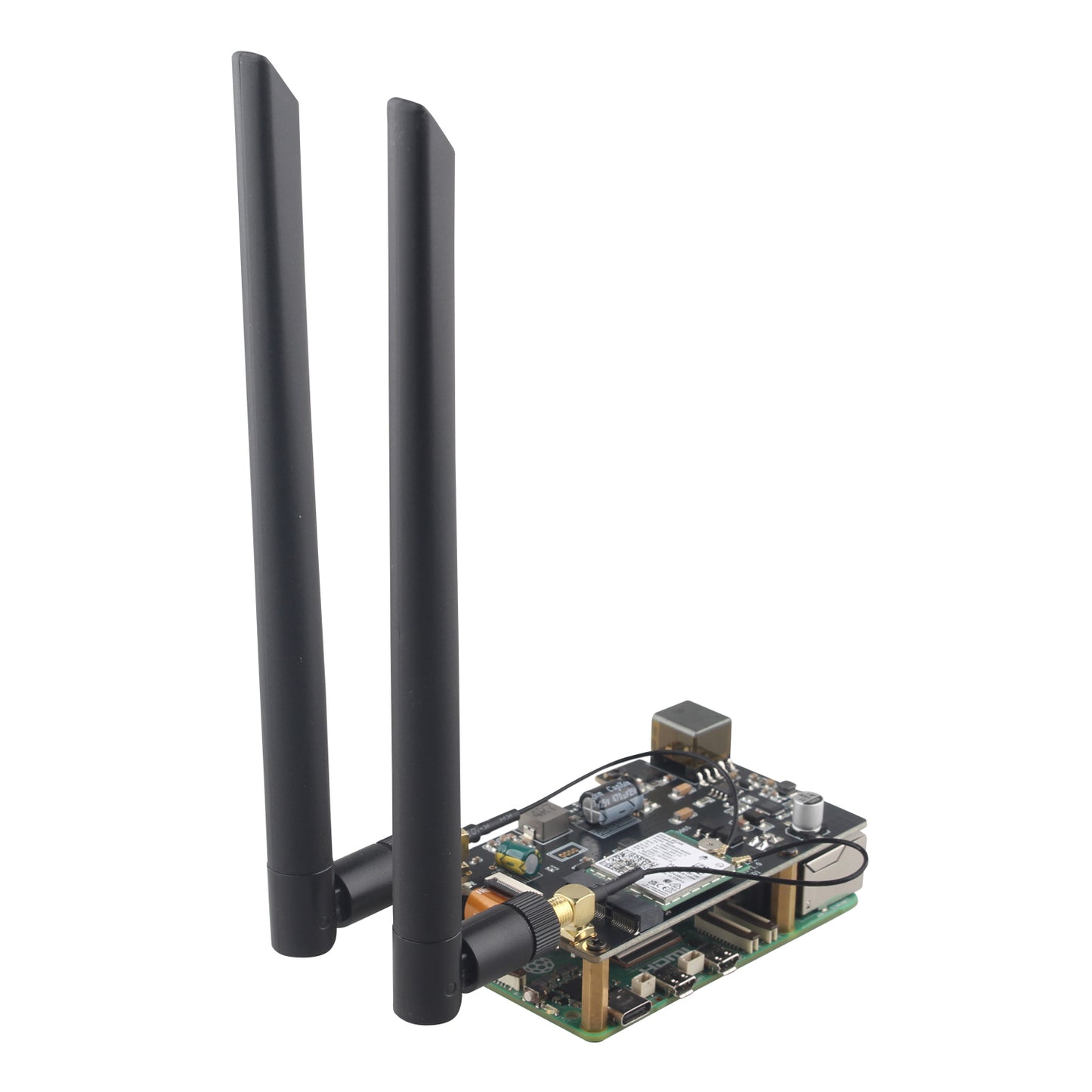 ZDE ZP585 PoE+ HAT PCIe to M.2 E Key WiFi7 6 6E 5 HAT Adapter Expansion Board Power Over Ethernet for Raspberry Pi 5
