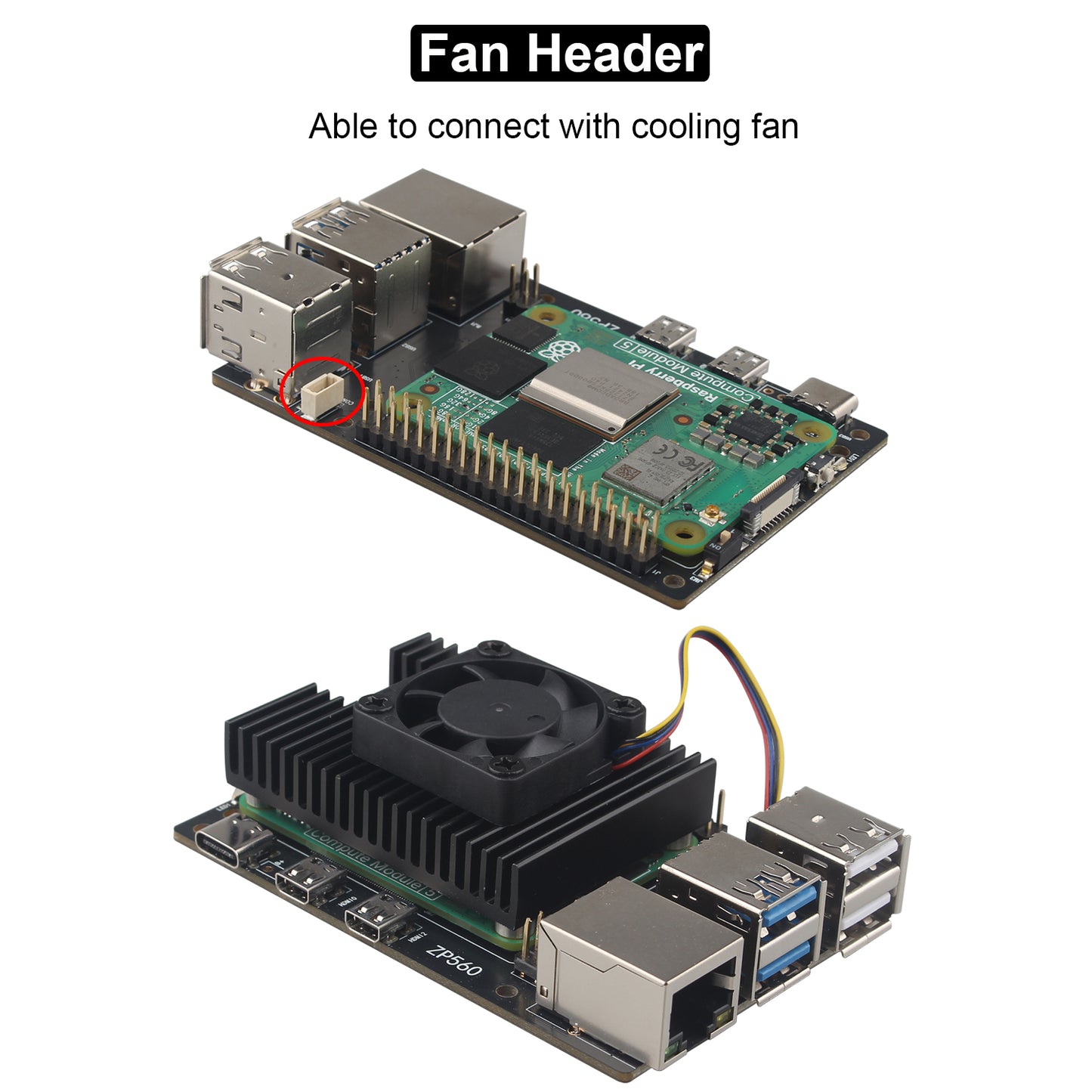 ZDE ZP560 Compute Module 5 IO Carrier Board for Raspberry Pi Compute Module 5, Development Board Support Pi 5 Case, M.2 HAT, PCIe HAT, NVMe HAT, PoE+/PoE HAT, WiFi HAT, Ethernet HAT, AI HAT, etc