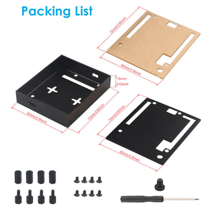 ZDE ZC101 Case for Arduino UNO Q Aluminum Alloy Protective Enclosure with Transparent Acrylic and Aluminum Top Lid