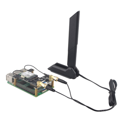 ZDE ZP590C PCIe to WiFi7 6 6E 5 HAT Magnetic Base Antenna PCIE to M.2 E Key Adapter Expansion Board for Raspberry Pi 5 Support BE200 AX210 MT7922 AX200 Module