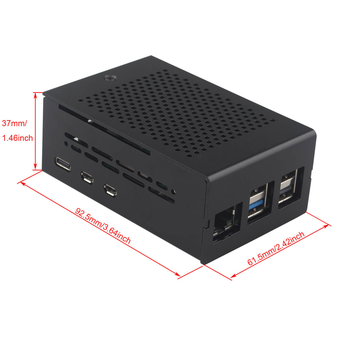 ZDE ZC502 Aluminum Case for Raspberry Pi 5, Support Pi 5 Active Cooler, PCIe to M.2 NVMe HAT, PoE+ HAT, WiFi Shield PCIe Peripheral Board