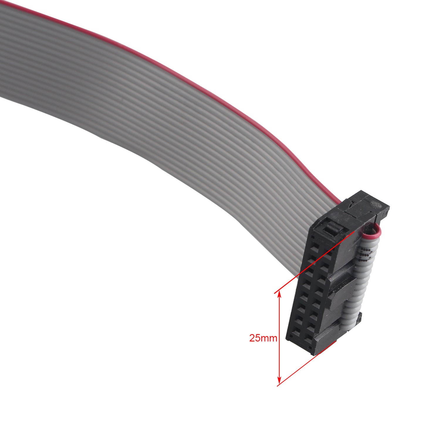 ZDE 6PCS Flat Ribbon Cable with Black 2.54mm FC 2 Row 16 Pin Female to Female Wires IDC Ribbon Connector (30cm Length)