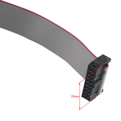ZDE 6PCS Flat Ribbon Cable with Black 2.54mm FC 2 Row 16 Pin Female to Female Wires IDC Ribbon Connector (30cm Length)