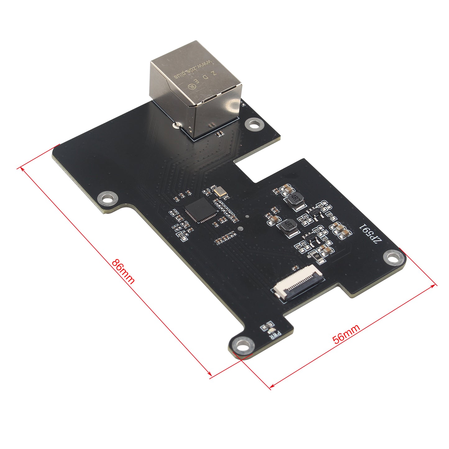 ZDE ZP591 PCIe to 2.5G Ethernet Network Port HAT Adapter Expansion Board for Raspberry Pi 5