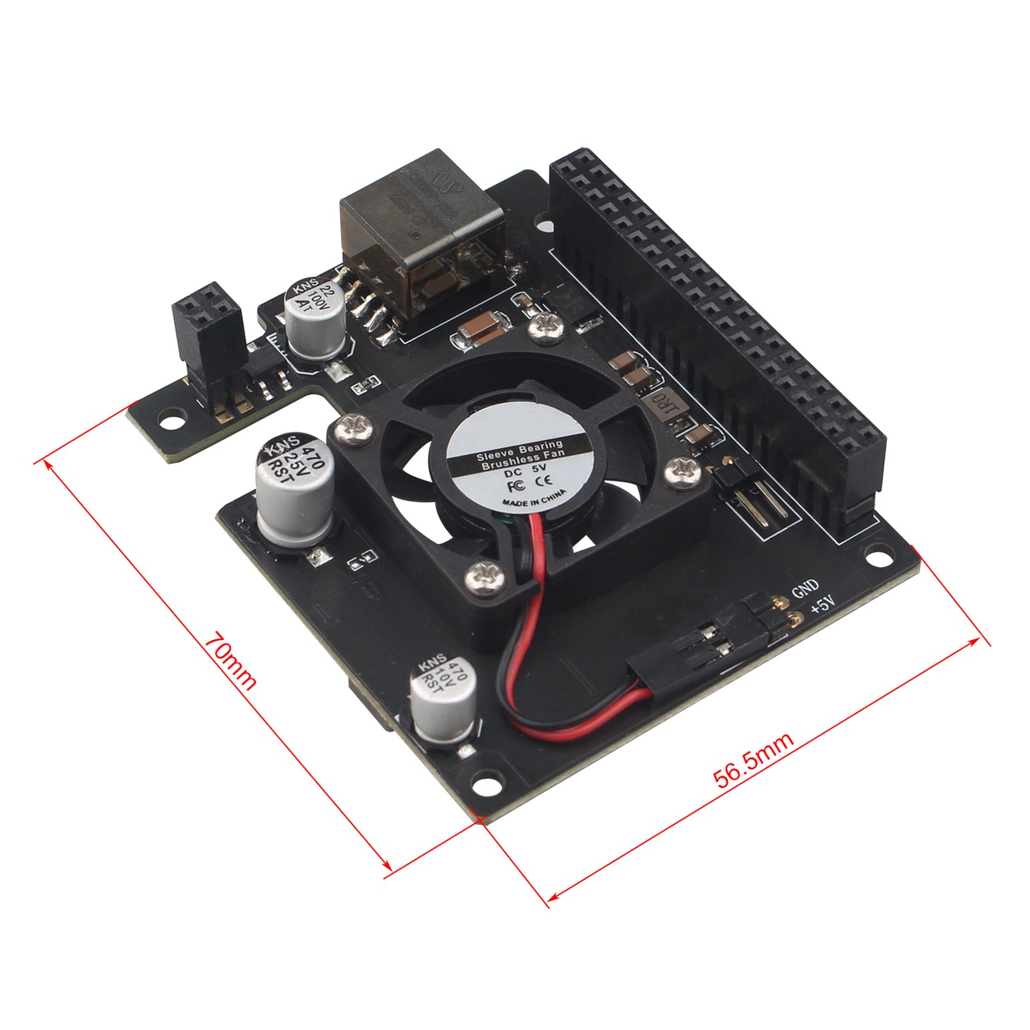 ZDE ZP580 PoE+ HAT for Raspberry Pi 5 Power Over Ethernet HAT Adapter Board Supports 802.3af/at Network Standard with Onboard Cooling Fan