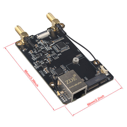 ZDE ZP596 PCIe to M.2 E Key WiFi7 6 6E 5 PCIe to 2.5G Ethernet Network Port HAT Adapter Expansion Board for Raspberry Pi 5 Support Google TPU WiFi 7 BE200 WIFI6E AX210 MT7922 WIFI6 AX200