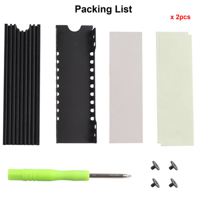 ZDE 2PCS M.2 2280 SSD Heatsink Cooler Double-Sided Heat Sink with Thermal Silicone Pad Compatible with PC Laptop PS5 Raspberry Pi PCIe NVMe NGFF SATA M.2 SSD