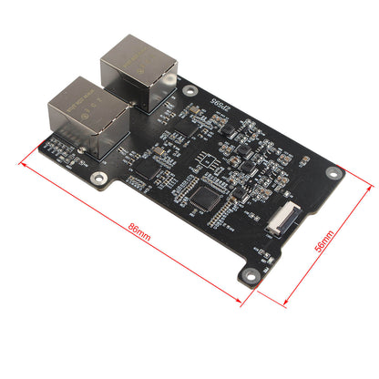 ZDE ZP595 PCIe to Dual 2.5G Ethernet Network Port HAT Adapter Expansion Board for Raspberry Pi 5