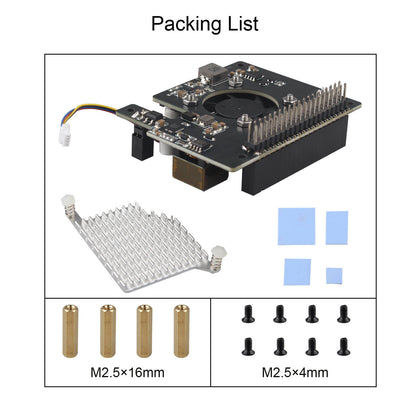 ZDE ZP580C PoE+ HAT with PWM Cooling Fan Aluminum Alloy Heatsink for Raspberry Pi 5 Power Over Ethernet HAT Adapter Board