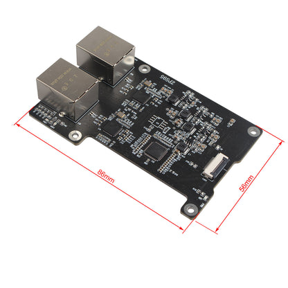 ZDE 120pcs ZP595 PCIe to Dual 2.5G Ethernet Network Port HAT Adapter Expansion Board for Raspberry Pi 5
