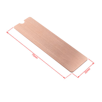ZDE 2PCS M.2 Heatsink Copper M2 PCIe NVMe Laptop Copper Heatsinks with 4PCS 70x20x0.5/1mm Silicone Thermal Pads for Raspberry Pi NGFF PCIE SATA M.2 2280 SSD Portable Enclosure Desktop PC Laptop