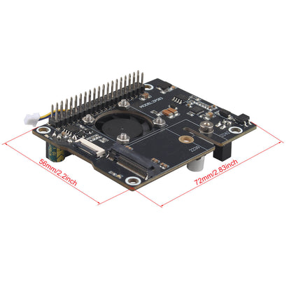 ZDE ZP583C PoE+ HAT PCIe to M.2 Key M NVMe SSD Adapter Board with PWM Cooling Fan Aluminum Alloy Heatsink Power Over Ethernet for Raspberry Pi 5
