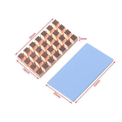 ZDE 11PCS Copper Heatsinks for Raspberry Pi 5 CPU Cooler Heatsinks and M.2 2242 SSD Heatsink 32x18x4mm with Silicone Thermal Pad for Raspberry Pi 5 M.2 2242 SSD NVMe PS5 Cooler
