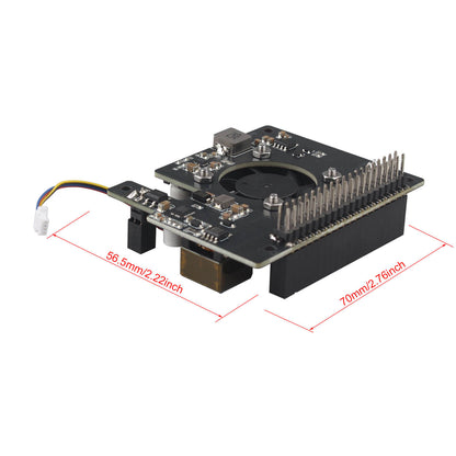 ZDE ZP580C PoE+ HAT with PWM Cooling Fan Aluminum Alloy Heatsink for Raspberry Pi 5 Power Over Ethernet HAT Adapter Board