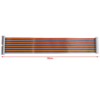 ZDE Male to Female GPIO Flat Ribbon Cable 40pin Breadboard Rainbow Jumper Wire 30cm/11.81inch Compatible with Raspberry Pi 5 4B 3 2 Model B B+